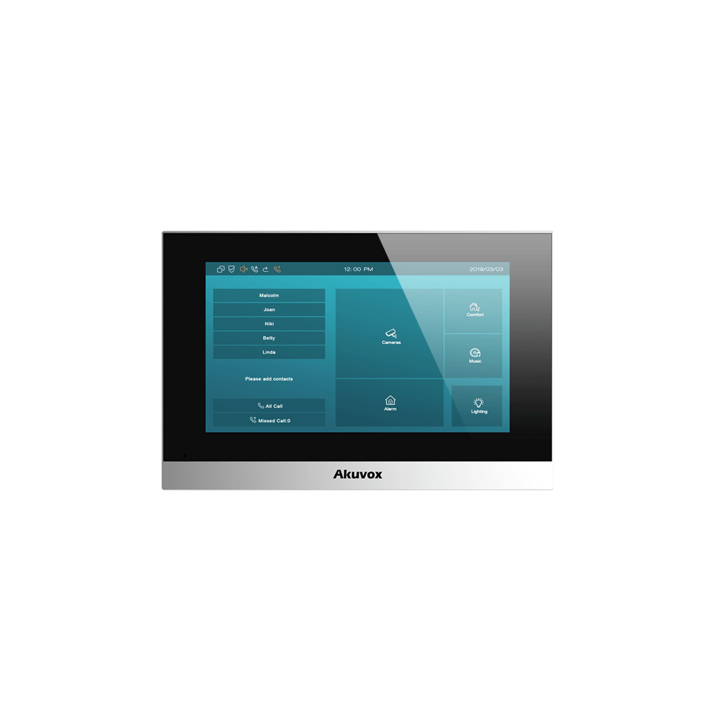 Monitor Color Negro Linux / Pantalla Touch de 7 Pulgadas / SIP / POE / WIFI / Compatible con Frentes de Calle Akuvox