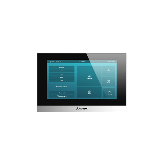 Monitor Color Negro Linux / Pantalla Touch de 7 Pulgadas / SIP / POE / WIFI / Compatible con Frentes de Calle Akuvox
